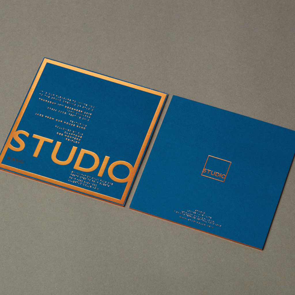 Studio Late night lounge Jazz venue in Hong Kong opening night custom invites