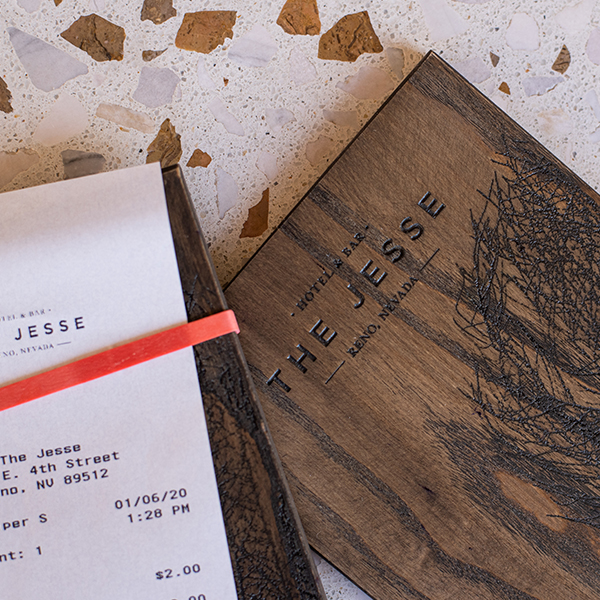 Rushton Smith - Custom Brand Design - The Jesse Hotel & Bar - Receipt Holder