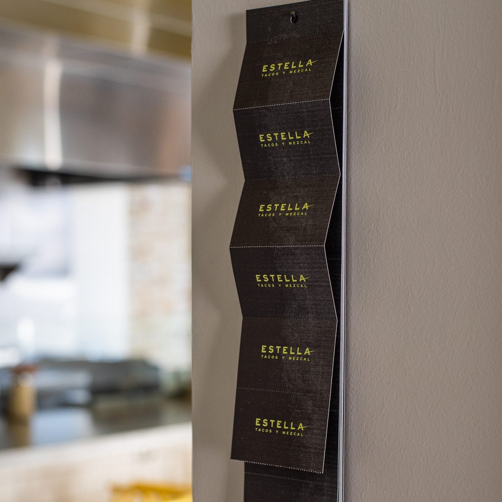 Rushton Smith - Custom Brand Design - Estella Tacos Y Mezcal Restaurant - Venue Business Cards