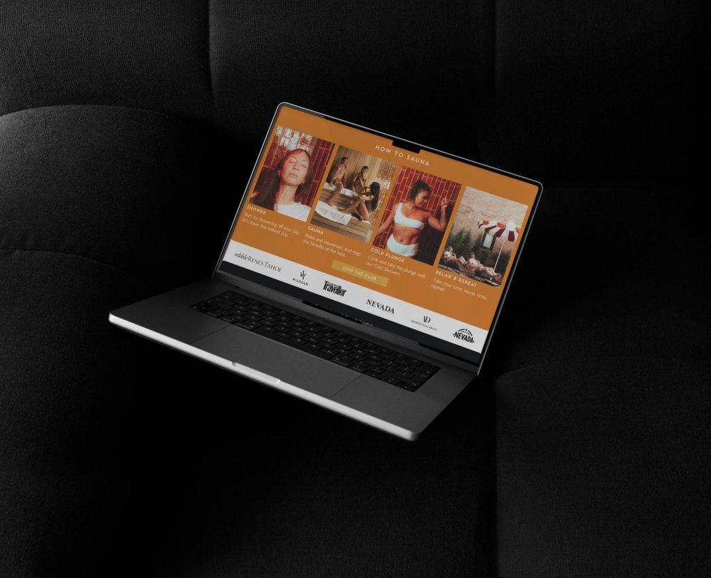 Reno Sauna Club custom website page on Best Bet Motor Lodge site