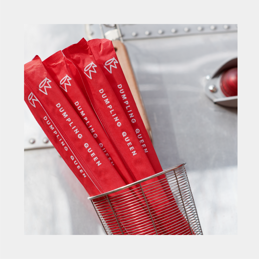 ROI smart branding investment Dumpling Queen chopsticks
